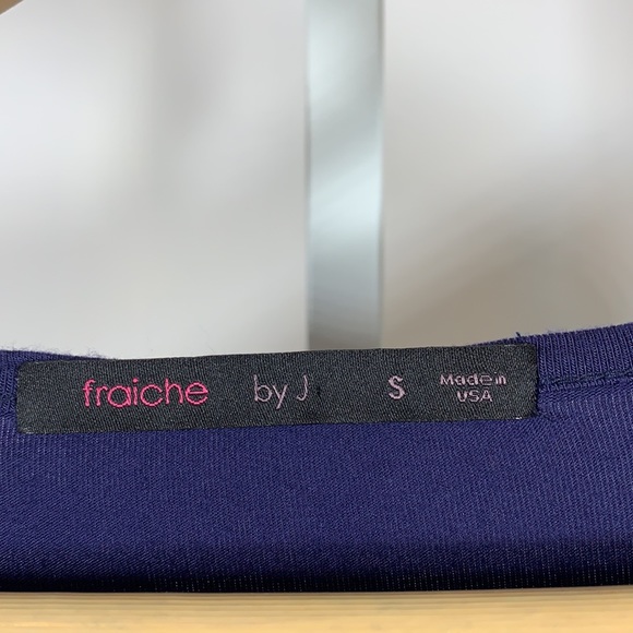 FRAICHE BY J Faux Wrap Tie Dress Blue Size Small - Picture 6 of 12